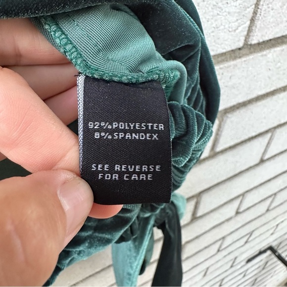 MSK 1X Emerald Velvet Off Shoulder Lantern Sleeve Top Holiday Glam Romantic - Picture 9 of 11